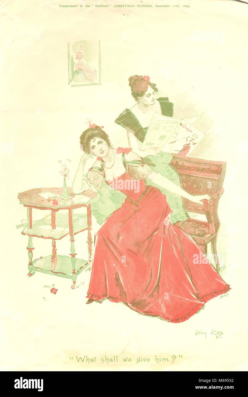 Supplement to Christmas Number of  'Woman' 1895 Stock Photo