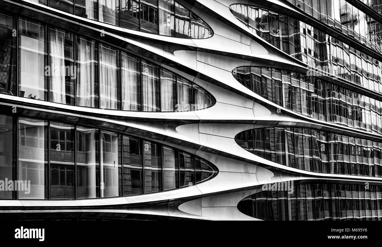 New York City, New York, USA, Jan 2018, building by the architect Zaha Hadid located by The High Line in Manhattan Stock Photo