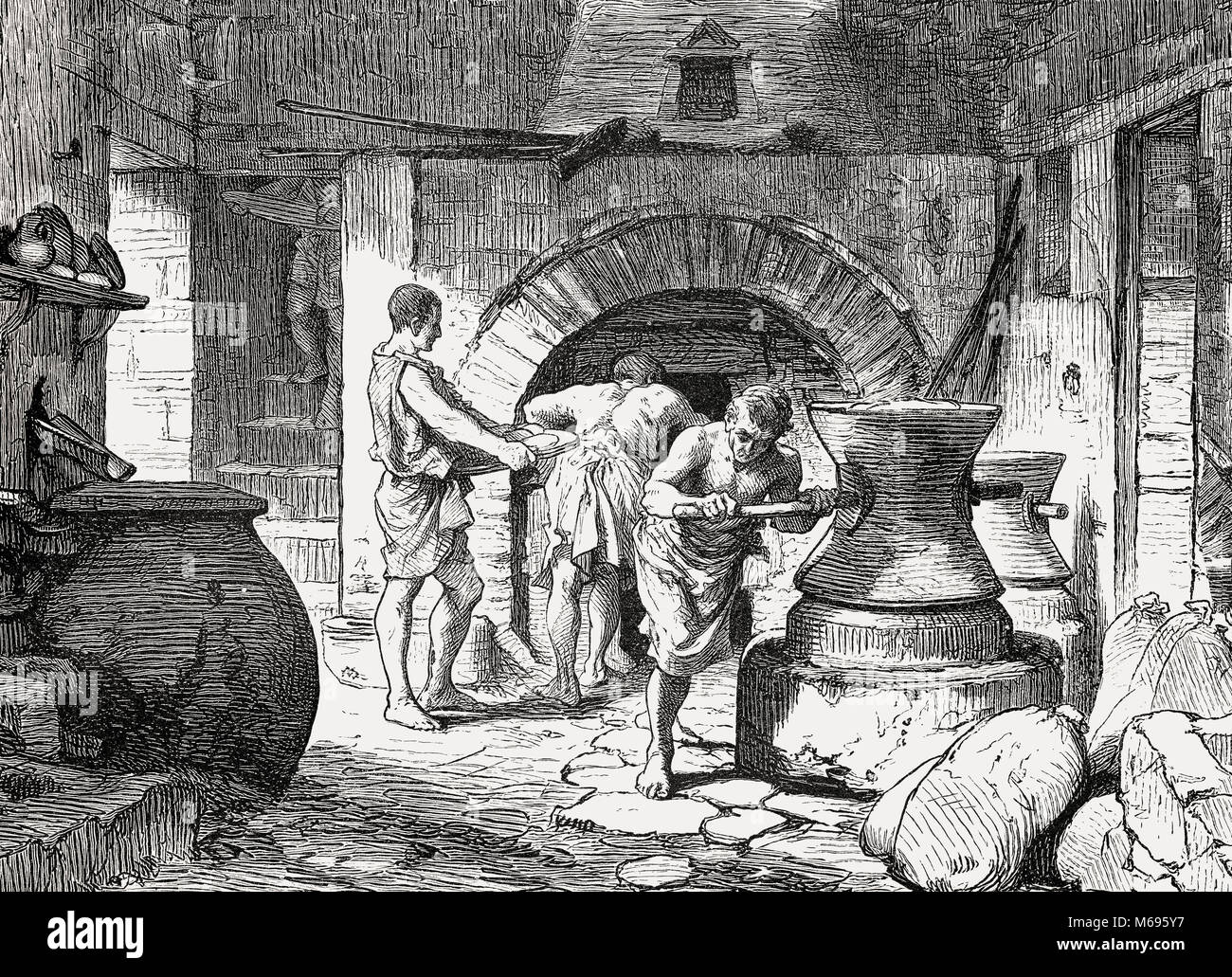 Ancient Roman bakery Stock Photo