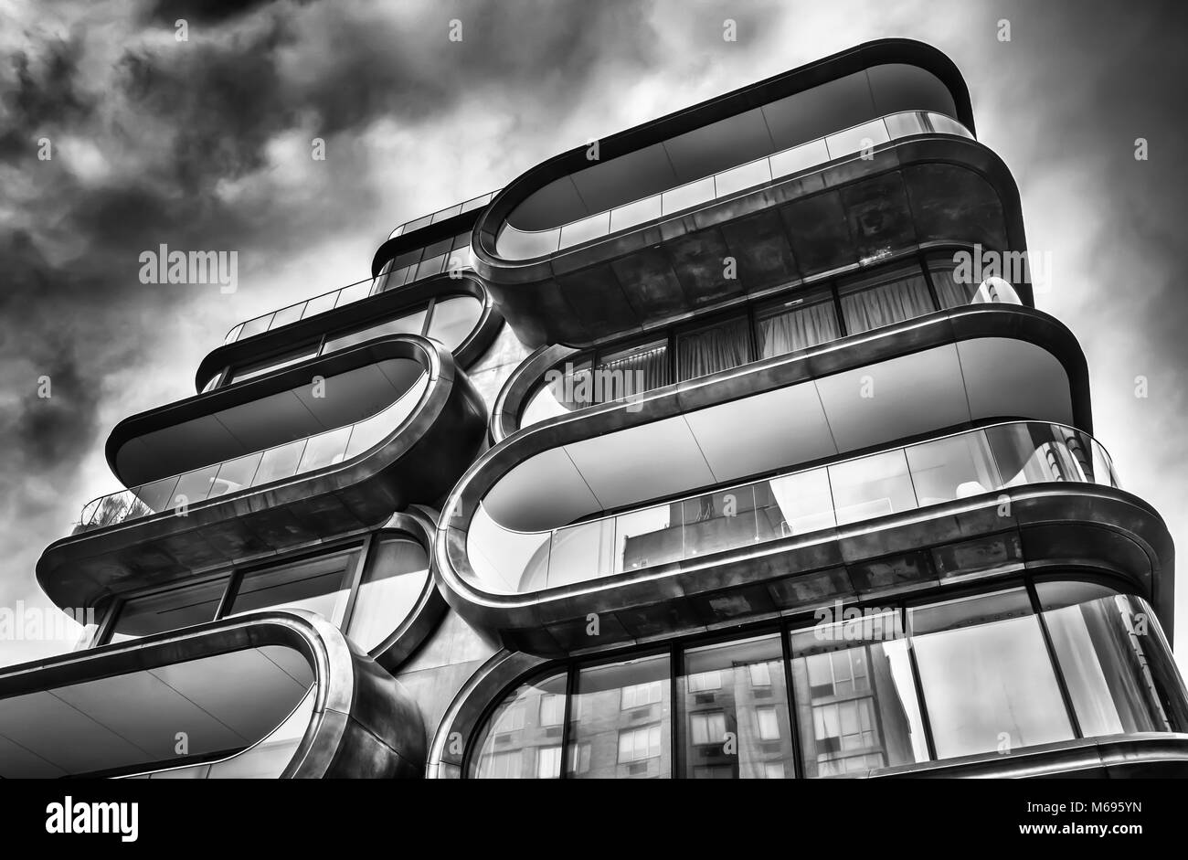New York City, New York, USA, Jan 2018, building by the architect Zaha Hadid located by The High Line in Manhattan Stock Photo