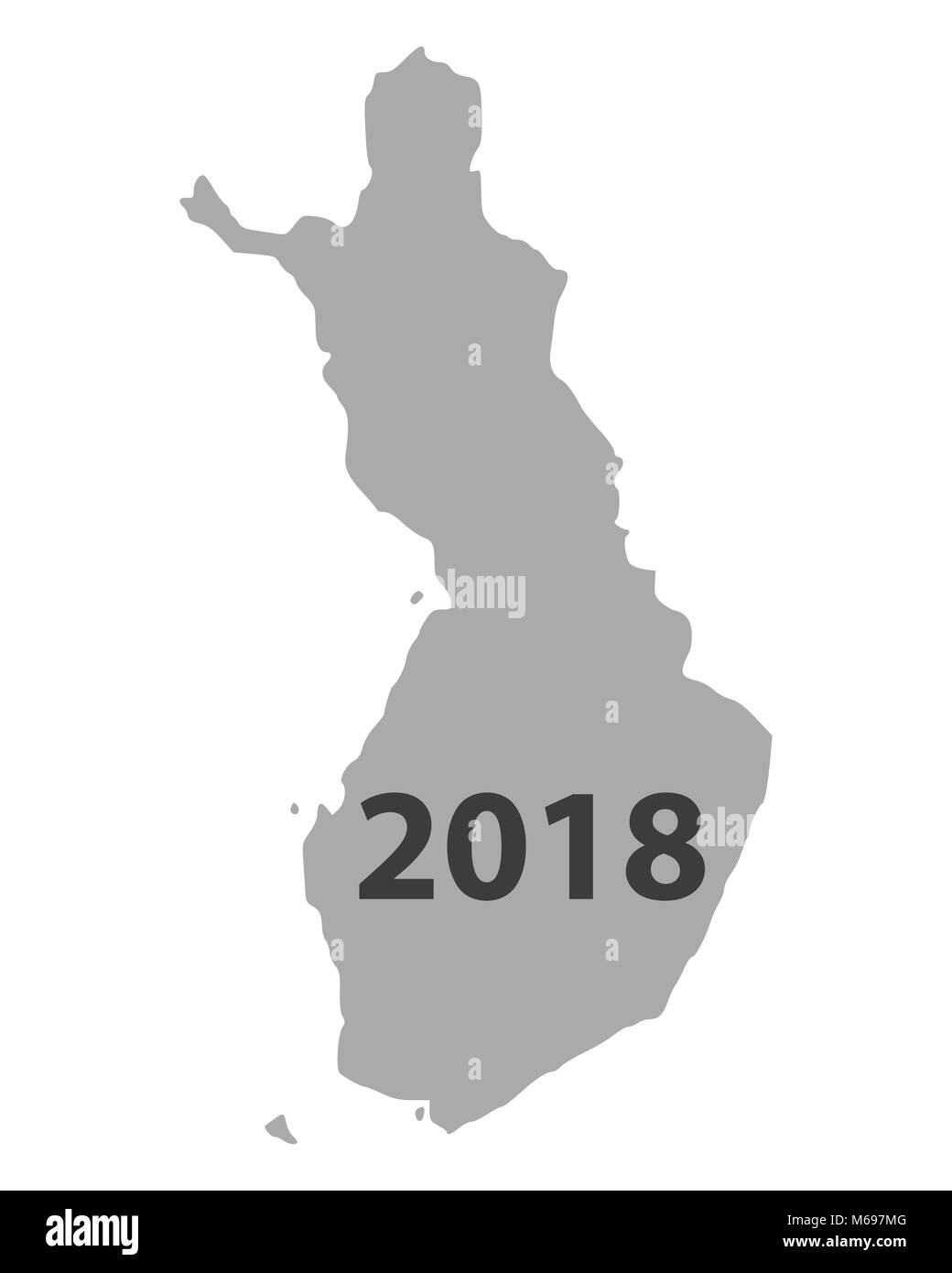 Map of Finland 2018 Stock Photo