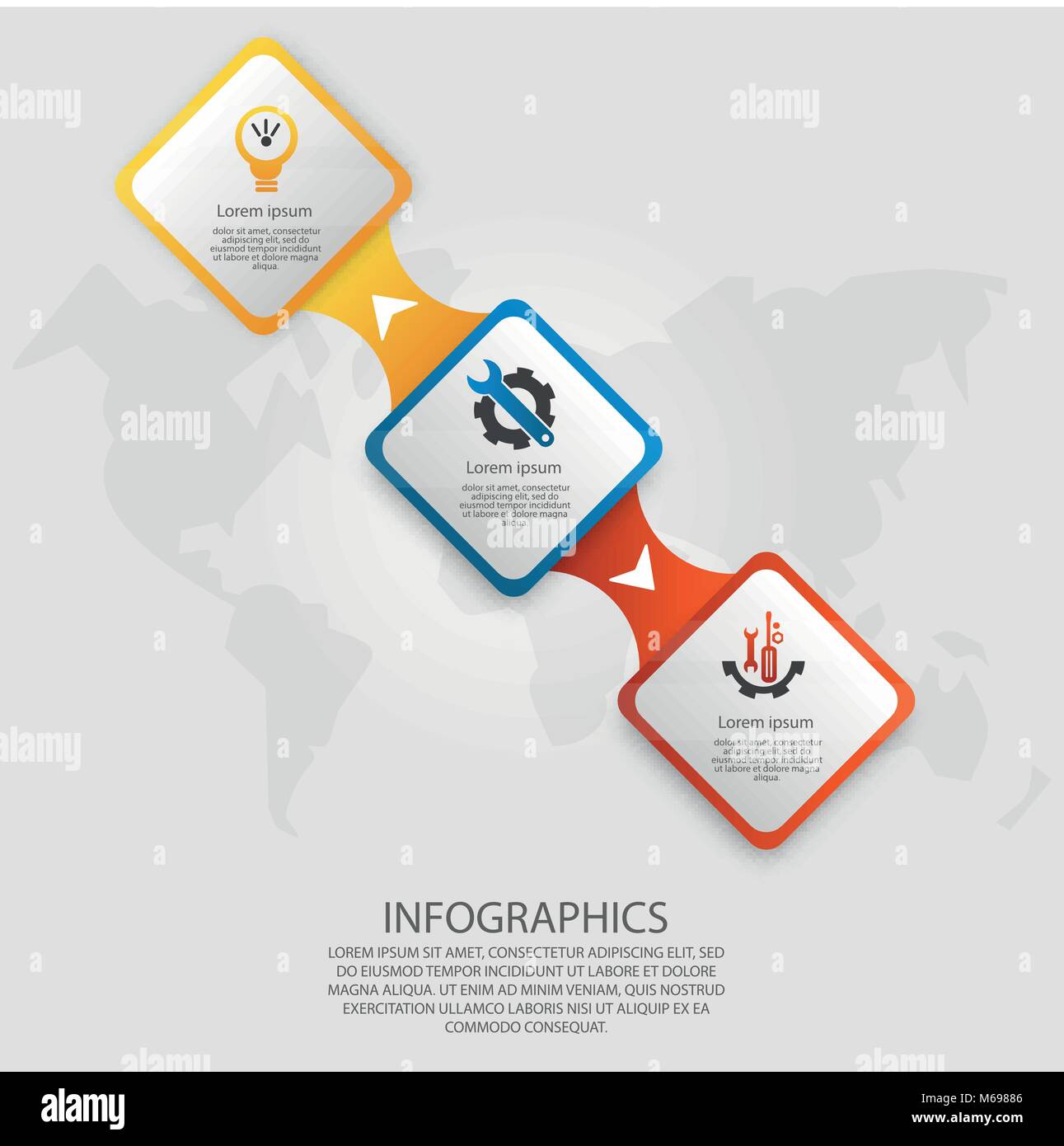 Modern vector illustration 3d. Template infographics with three ...