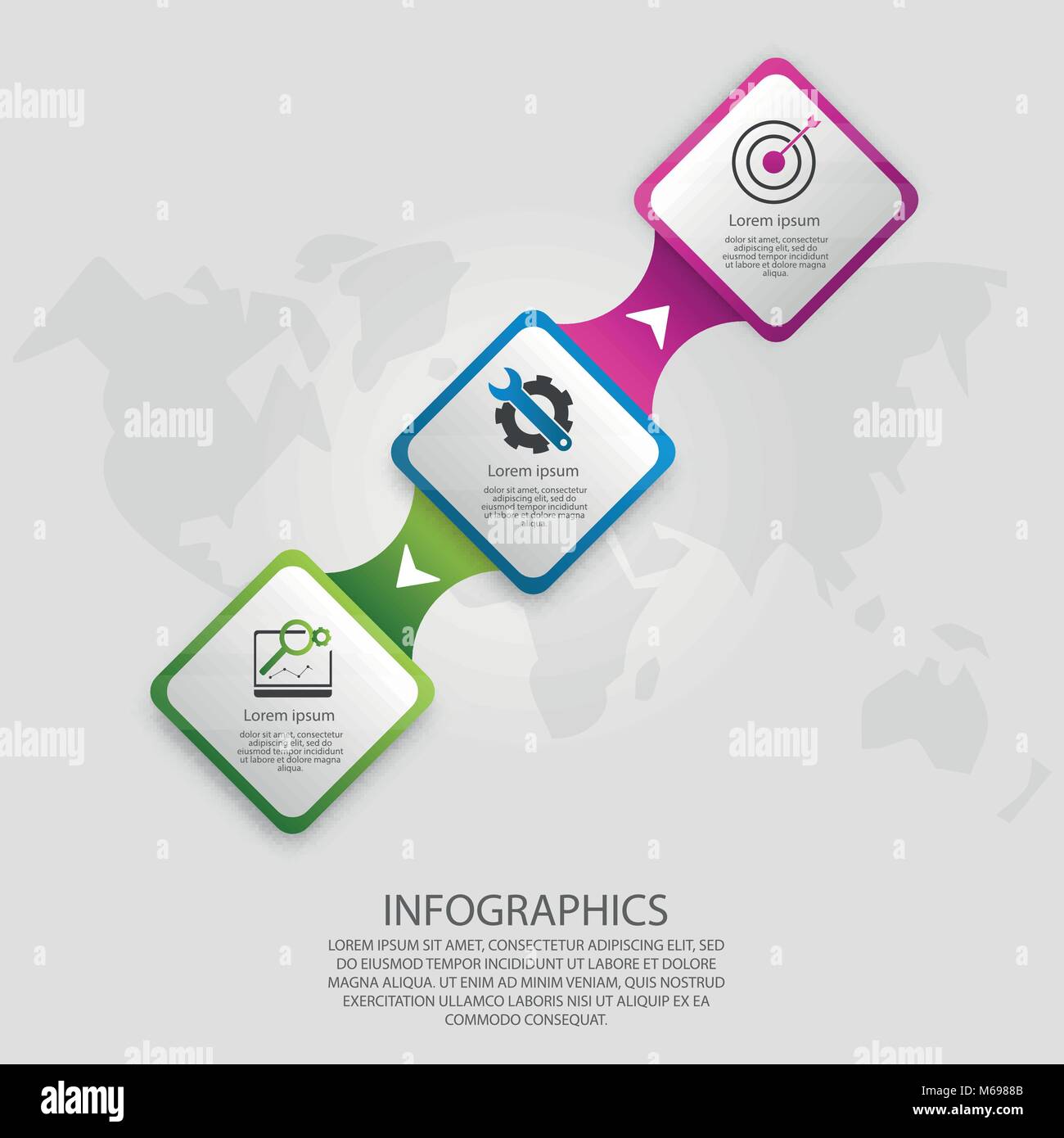 Modern vector illustration 3d. Template infographics with three ...