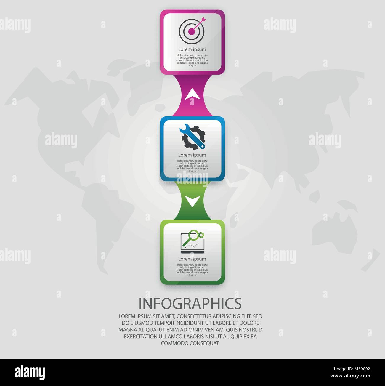 Modern vector illustration 3d. Template infographics with three ...