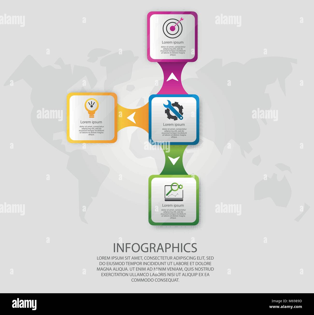 Modern vector illustration 3d. Template infographics with four elements ...