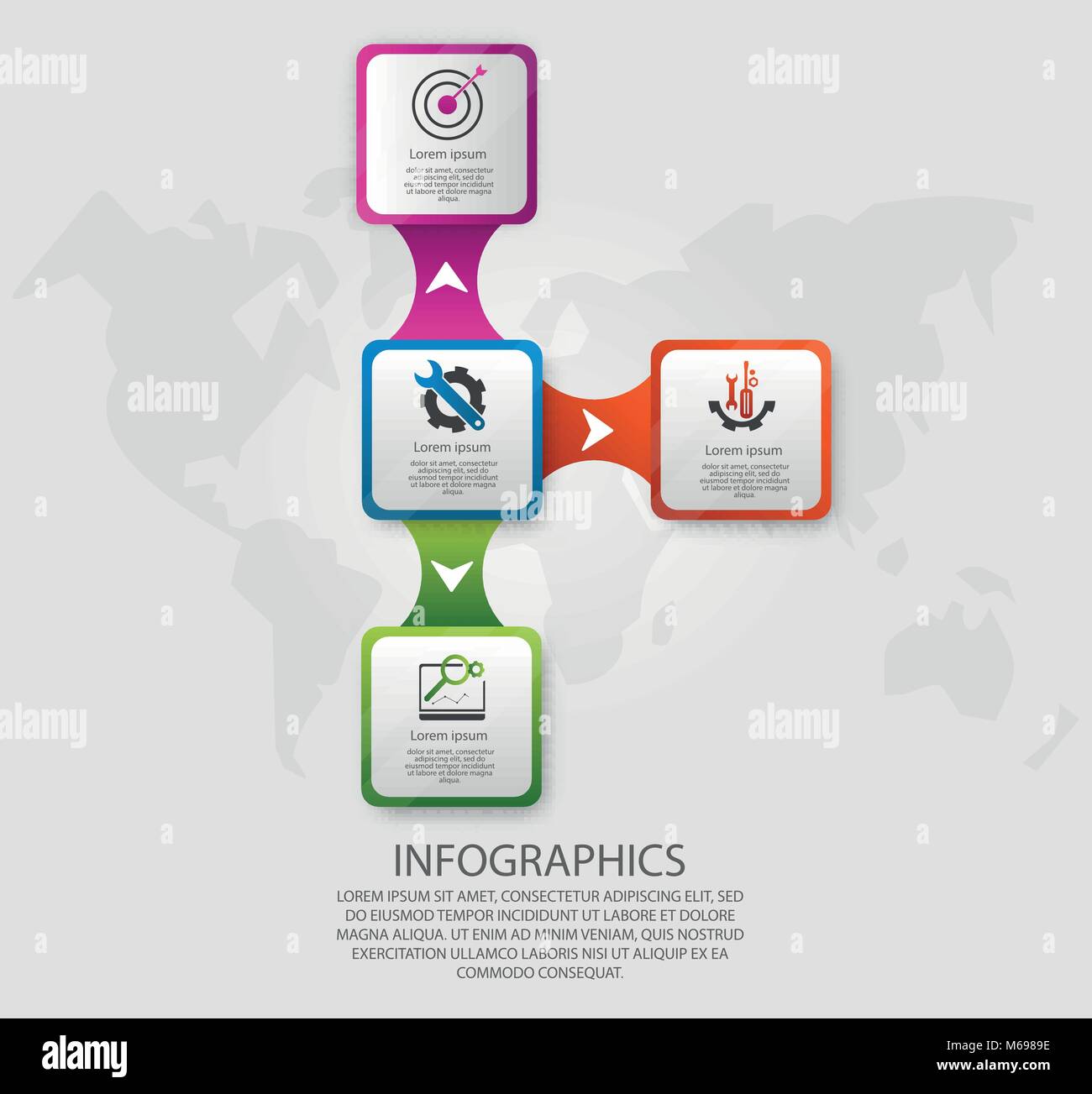 Modern vector illustration 3d. Template infographics with four elements ...