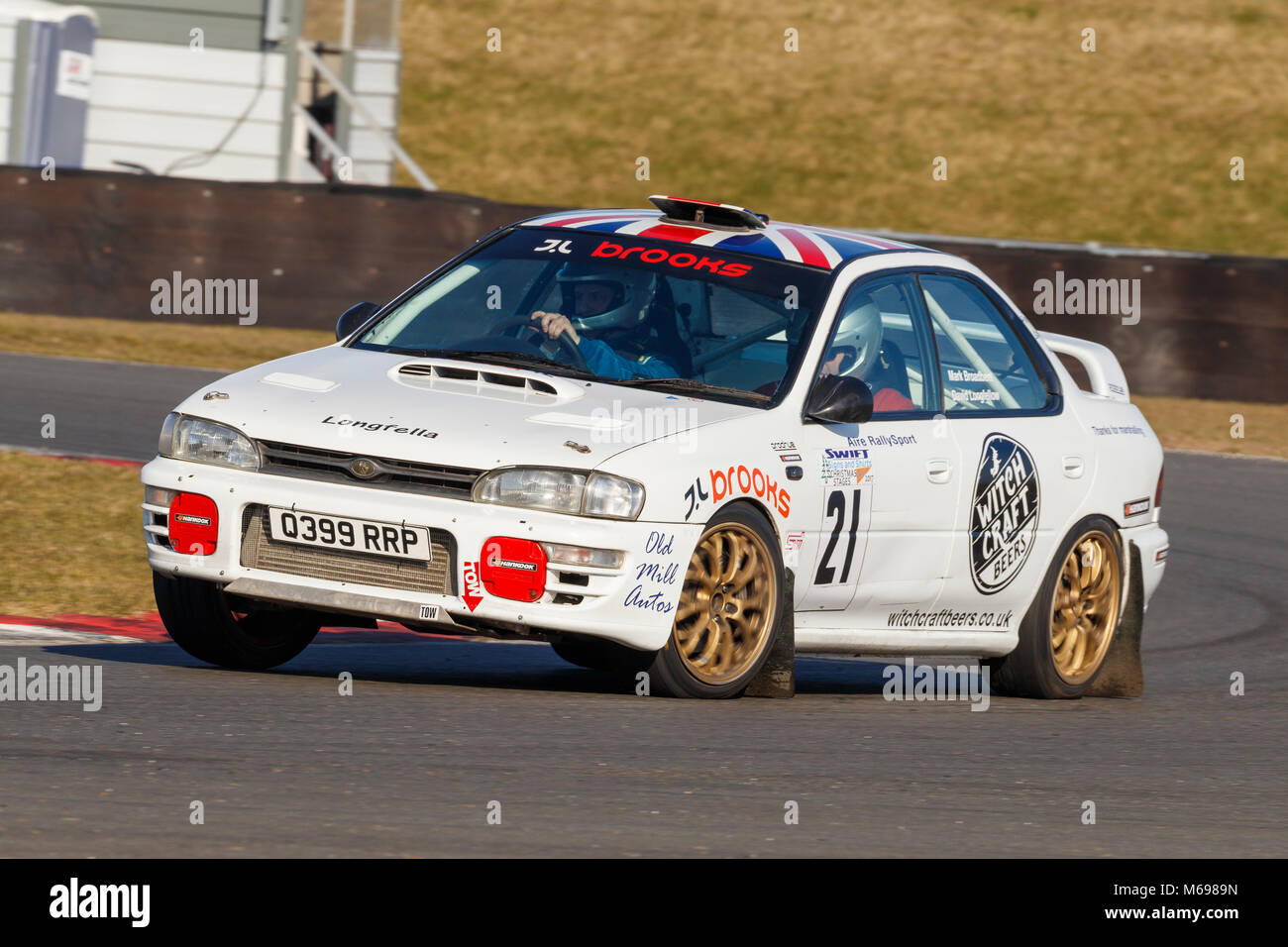 David Longfellow and Danny Ward in the Subaru Impreza at the 2018