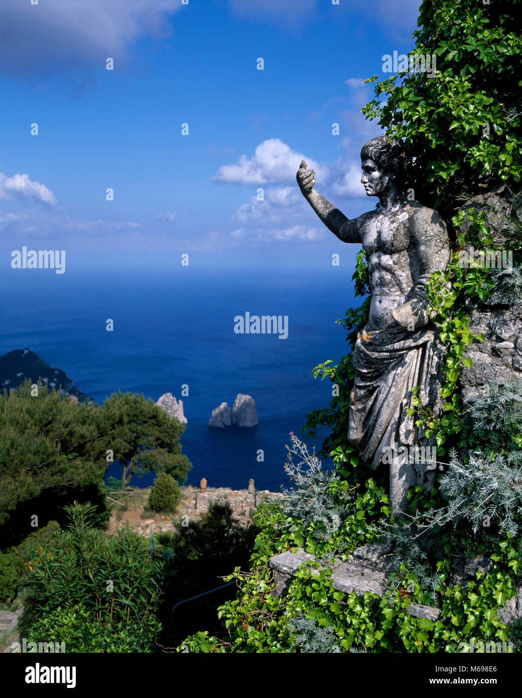 Tiberius-Statue on Monte Solarno, Capri island, Italy, Europe Stock Photo