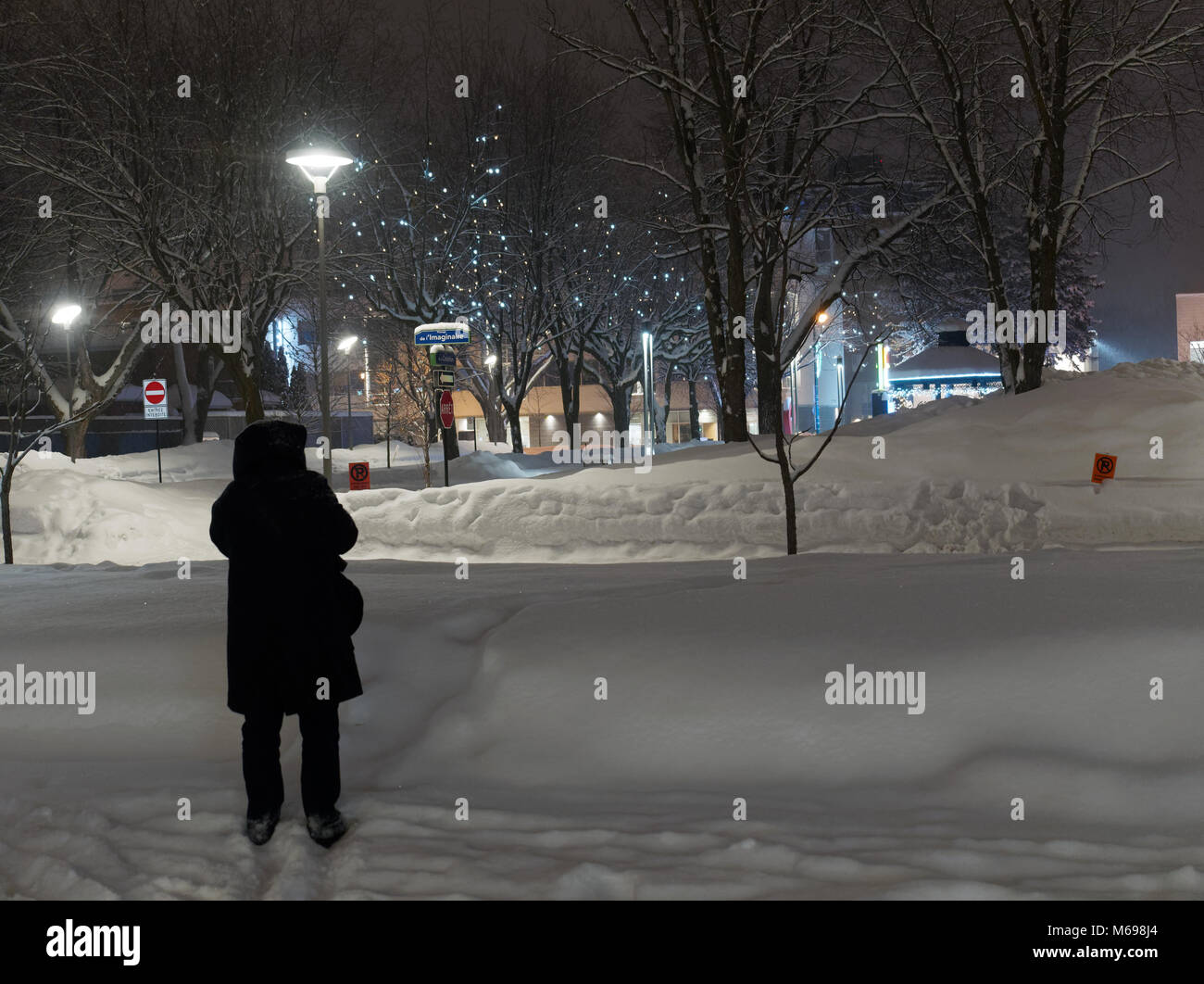 Winter night in Repentigny,Quebec,canada Stock Photo Alamy