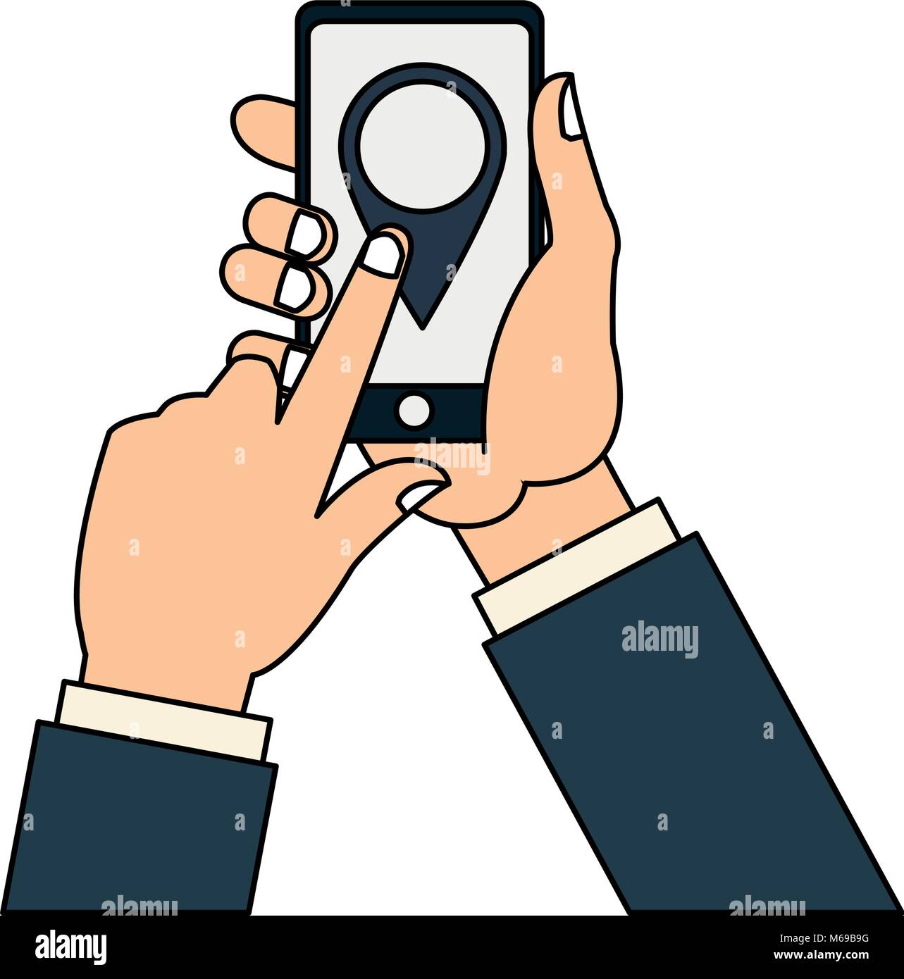 Hands holding smartphone Stock Vector Image & Art - Alamy