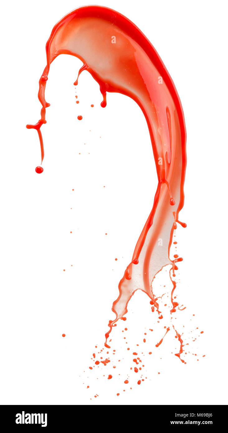 red juice splash isolated on white background Stock Photo - Alamy