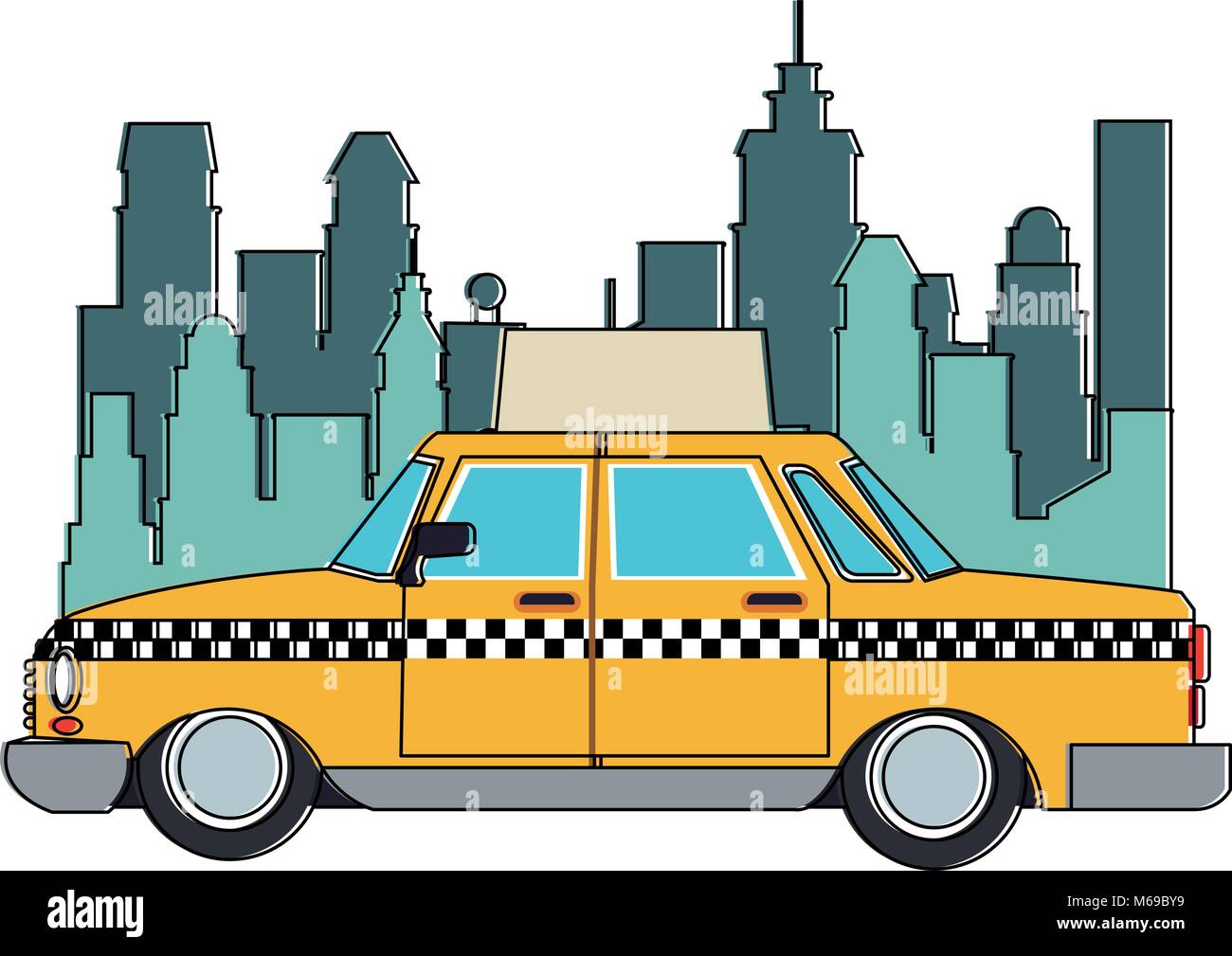 Taxi at the city Stock Vector Image & Art - Alamy