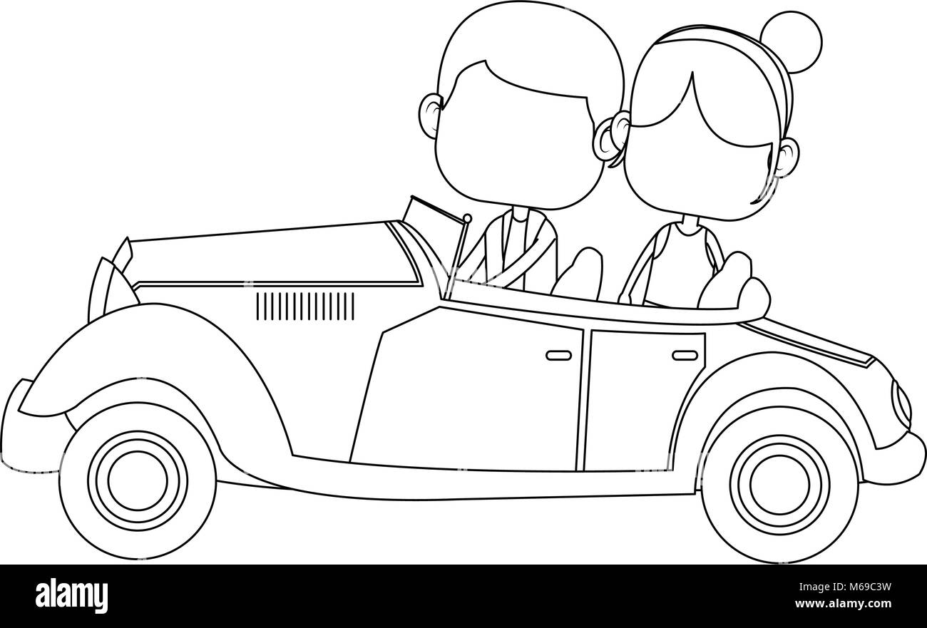 Cute Boy With Girl Driving Vintage Car Stock Vector Image Art Alamy Cute Boy With Girl Driving Vintage Car Stock Vector Image Art Alamy