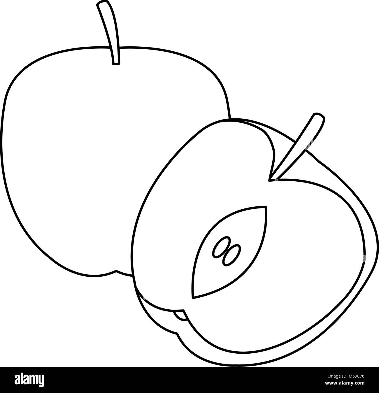 Apples fruits cartoon Stock Vector