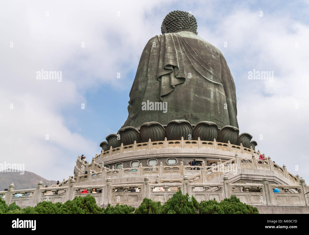 Giant statue of 34 metres tall photographed from the back. Stock Photo