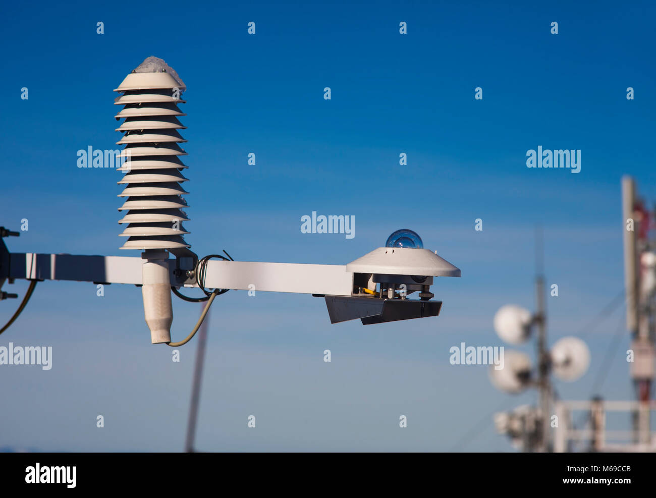 weather instrument for solar radiation and humidity measurement Stock Photo