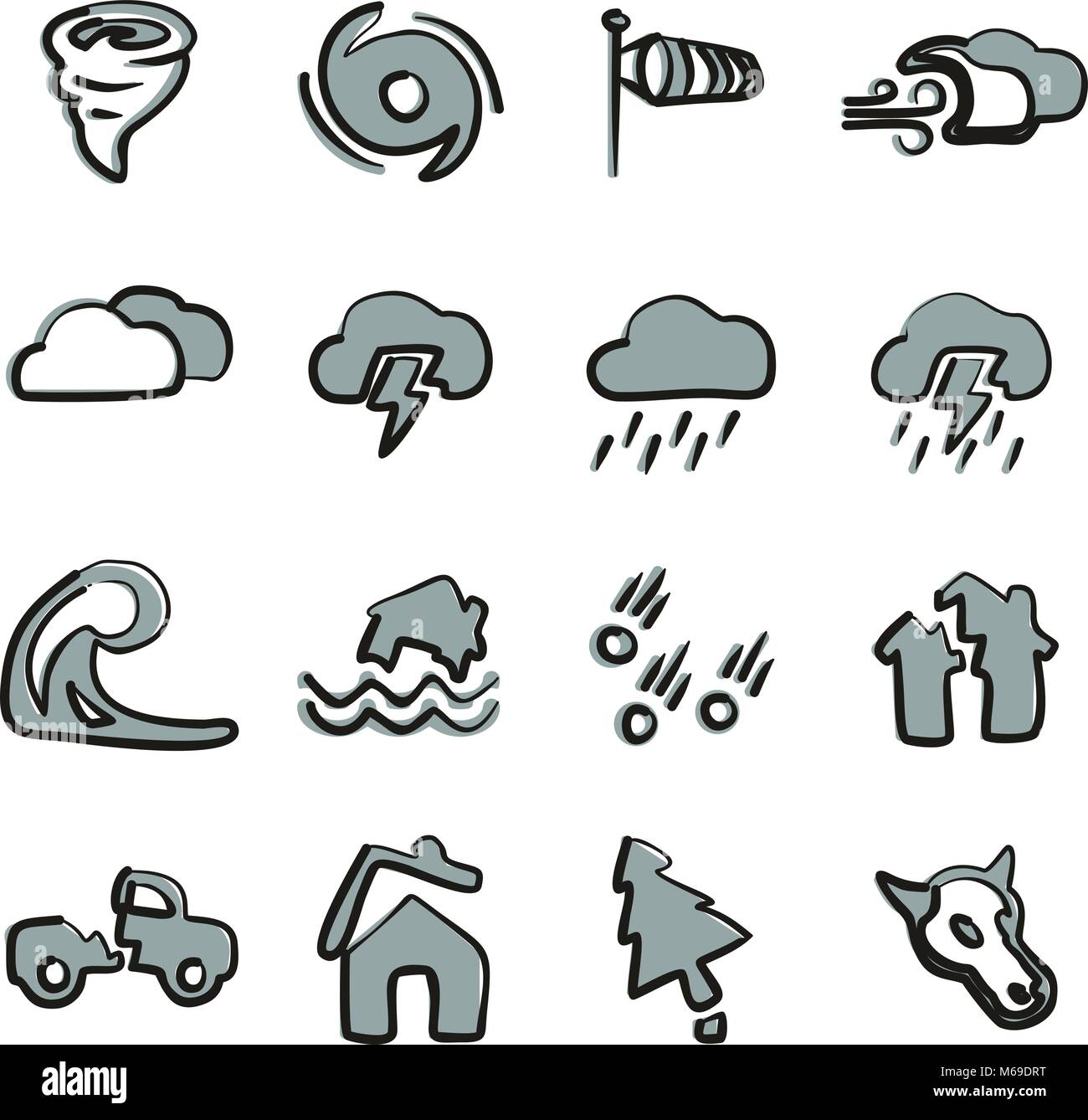 Tornado Icons Freehand 2 Color Stock Vector Image & Art - Alamy
