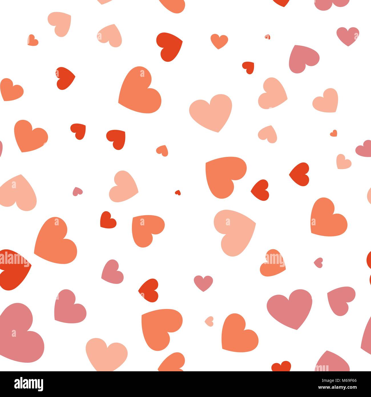 Pink Hearts Confetti Falling On White Stock Vector (Royalty Free
