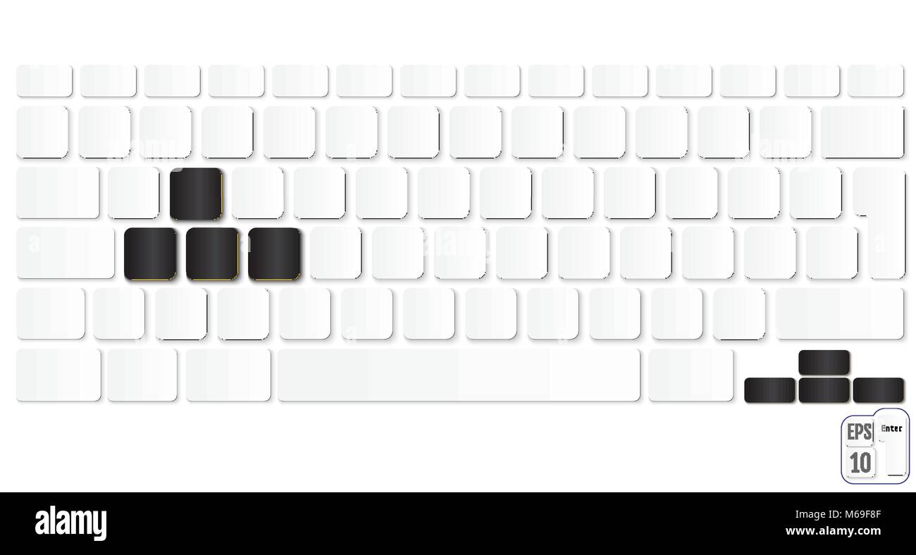 Realistic Computer keyboard. Modern design. Vector illustration of ...