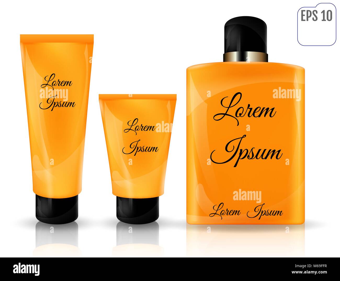 Vector Set of cosmetic bottle and tubes isolated on white background ...