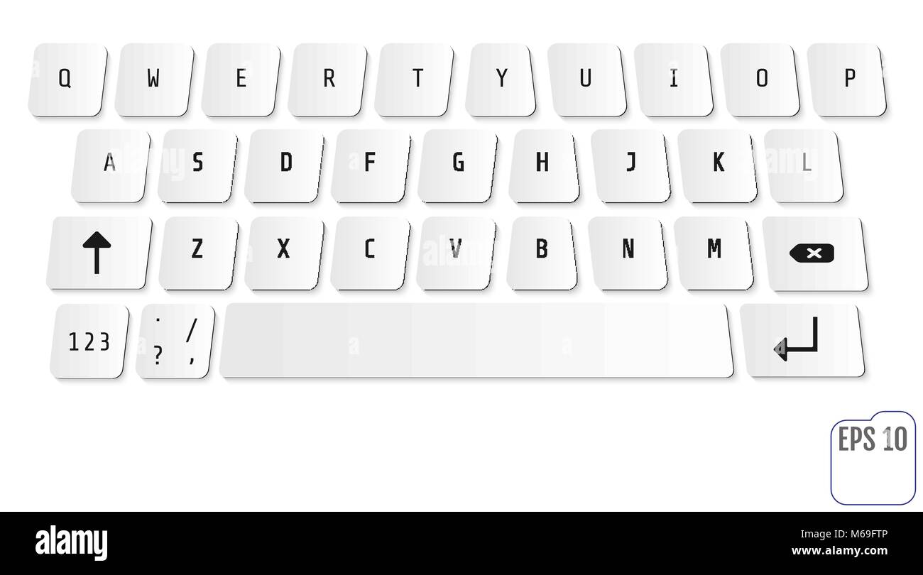 Vector modern keyboard of smartphone, alphabet buttons Stock Vector ...