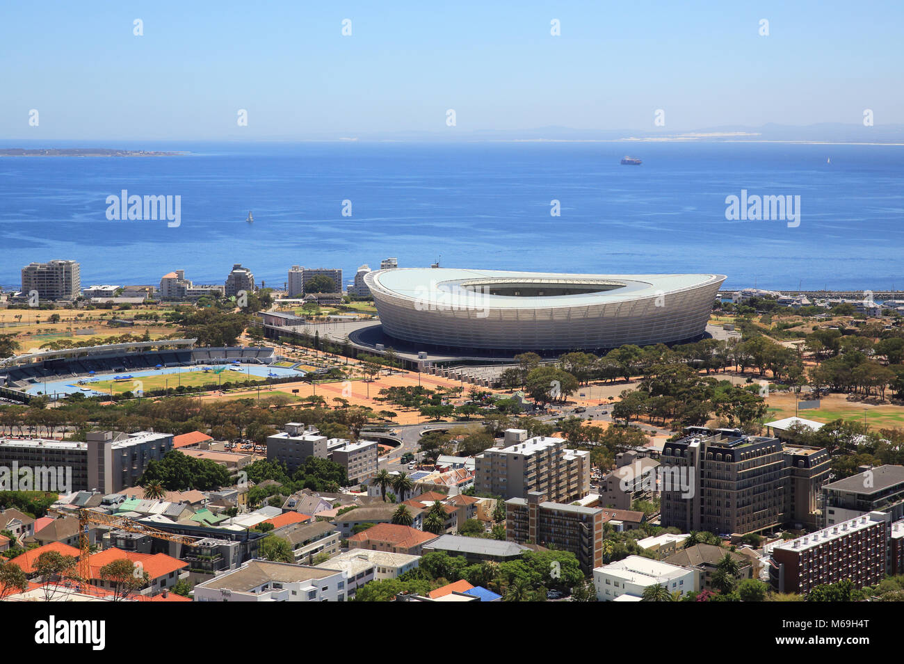 The iconic Green Point Stadium in Cape Town, South Africa Stock Photo