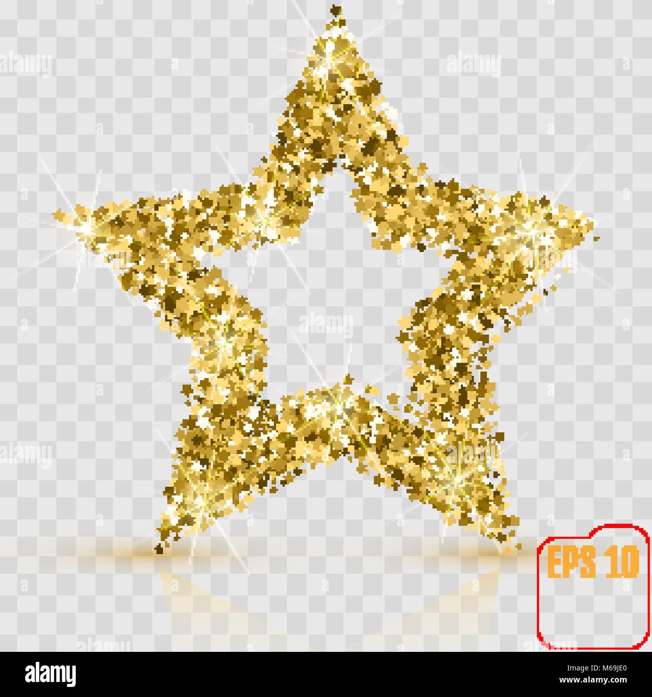 Mock Up Template - Gold Glitter Stars - Marketing Promotional