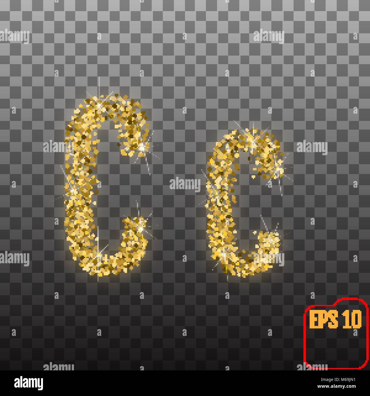 Gold Glitter Letter - C