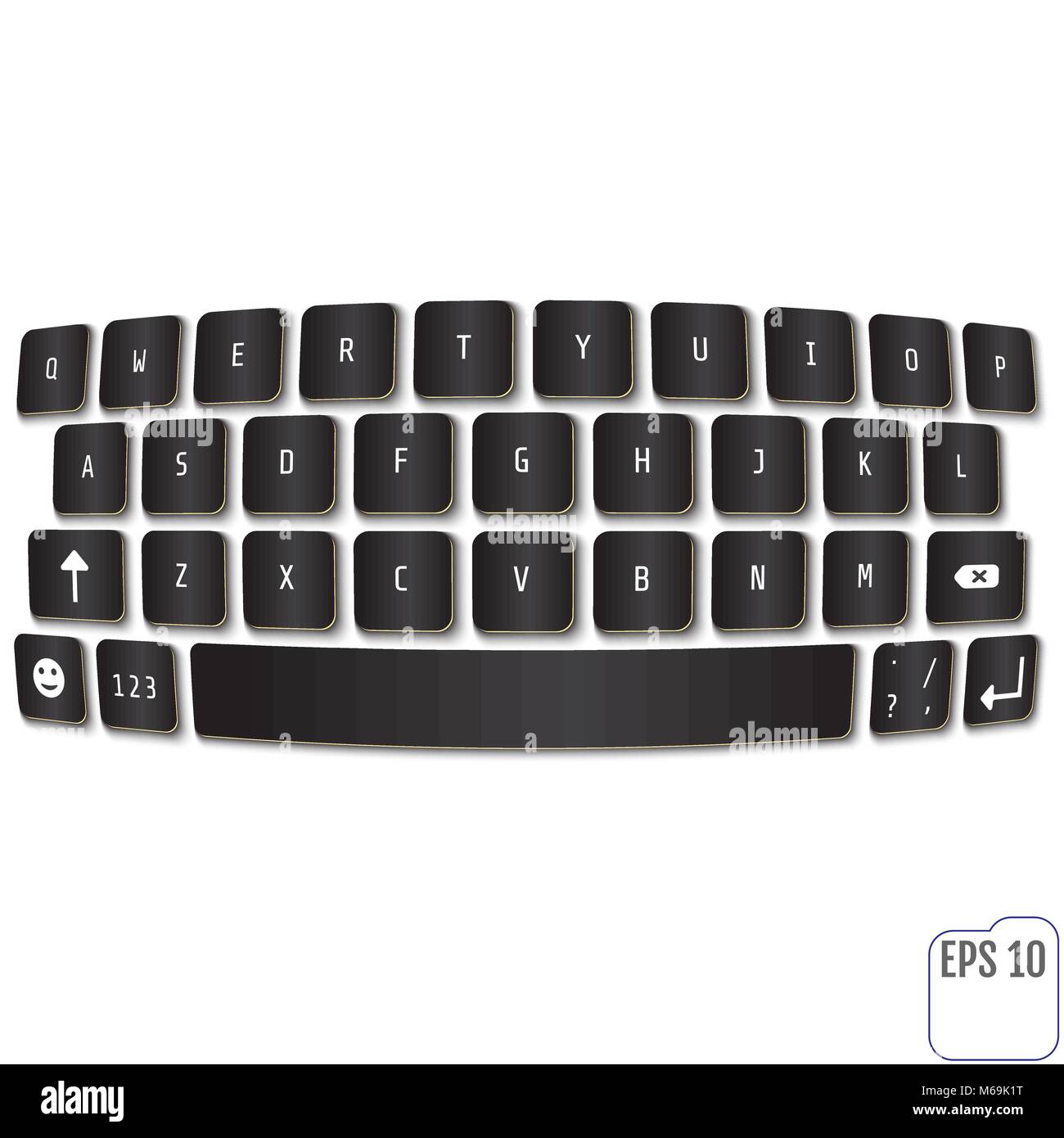 Smartphone keyboard, mobile phone keypad vector mockup. Keyboard for
