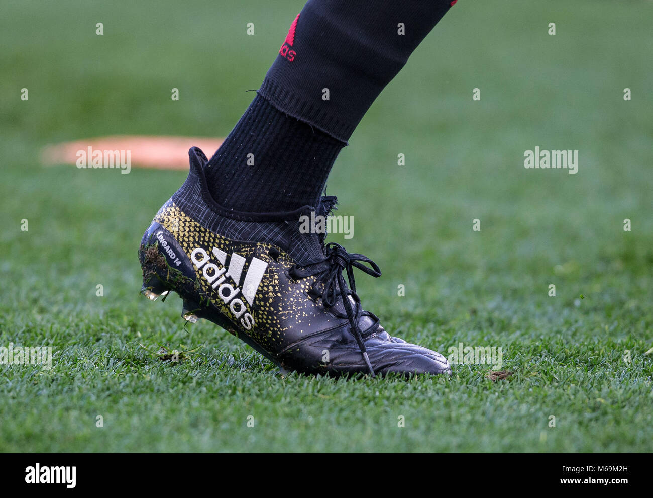 Jesse Lingard of Manchester United sock & adidas boot during the EPL Stock  Photo - Alamy