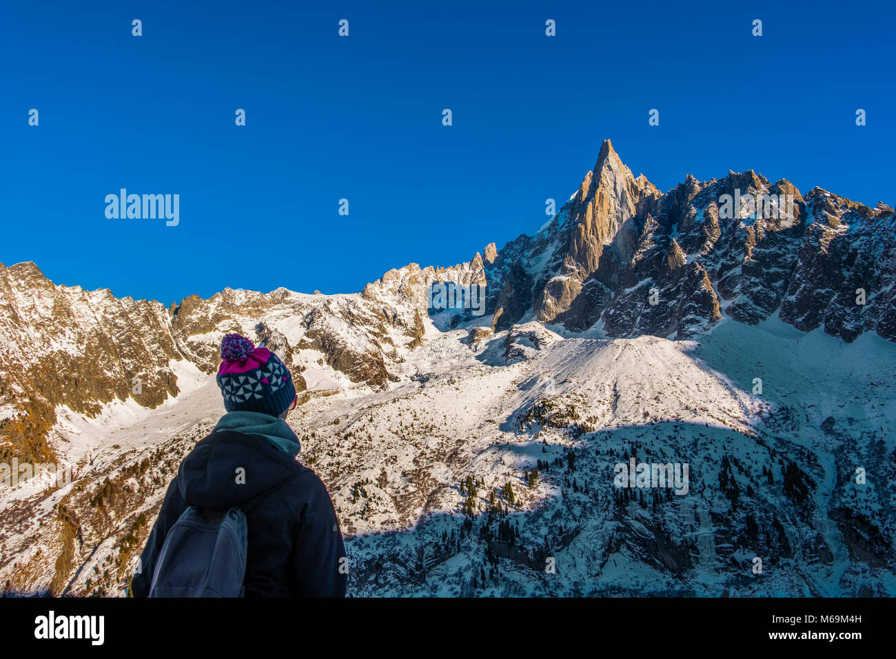 Nature mountain and snow. Chamonix Mont Blanc, Auvergne-Rhône-Alpes, department of Upper Savoy. France Europe Stock Photo