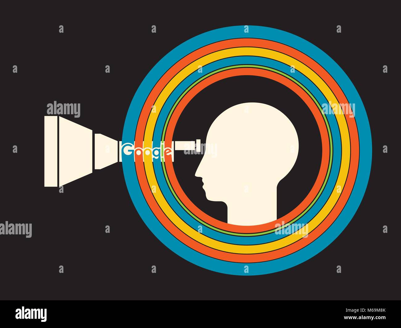 Living in the personal bubble. Looking to the word through google eyes. Illustrative Editorial Image Stock Vector