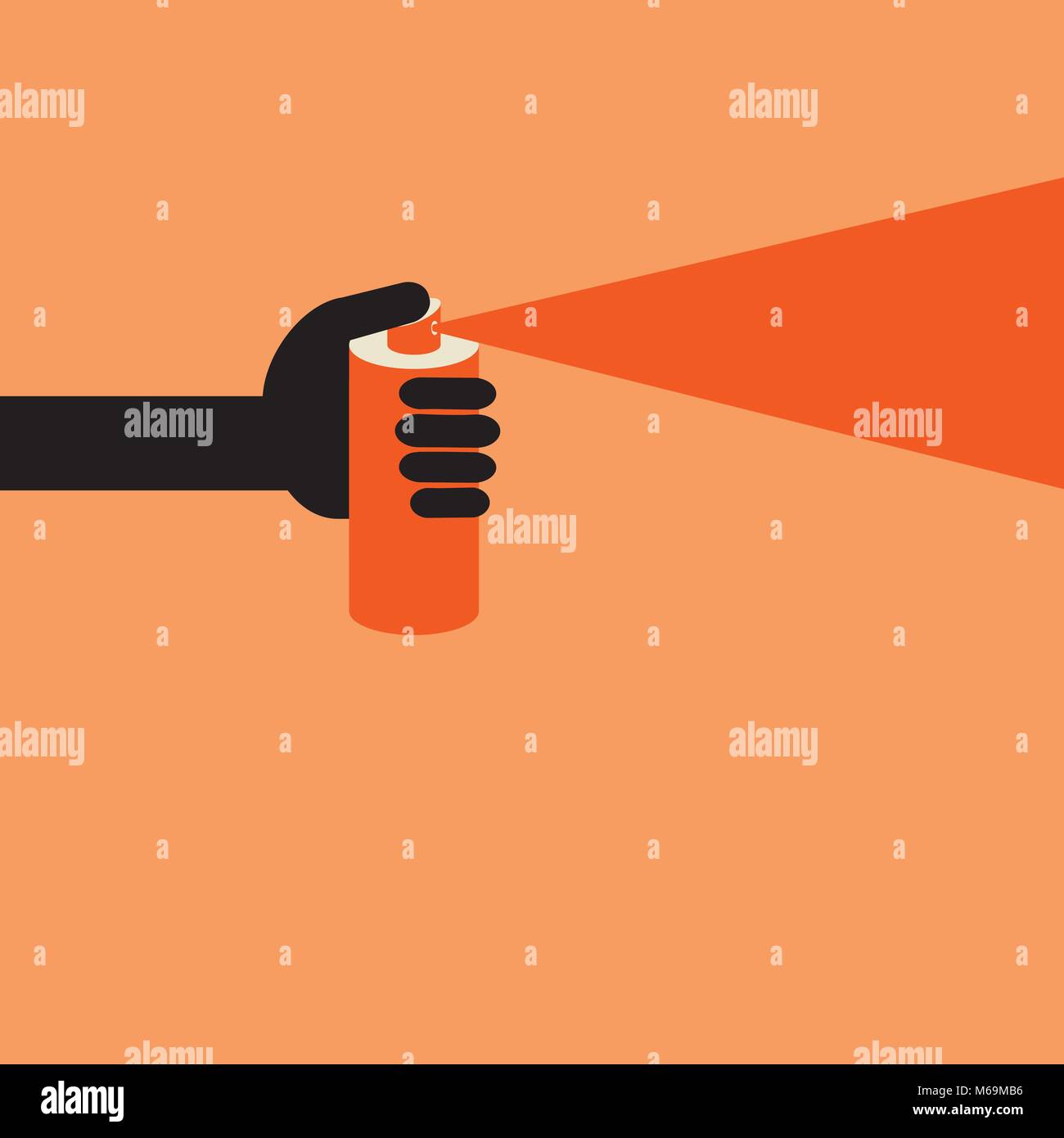 hand holding spray paint can Stock Vector