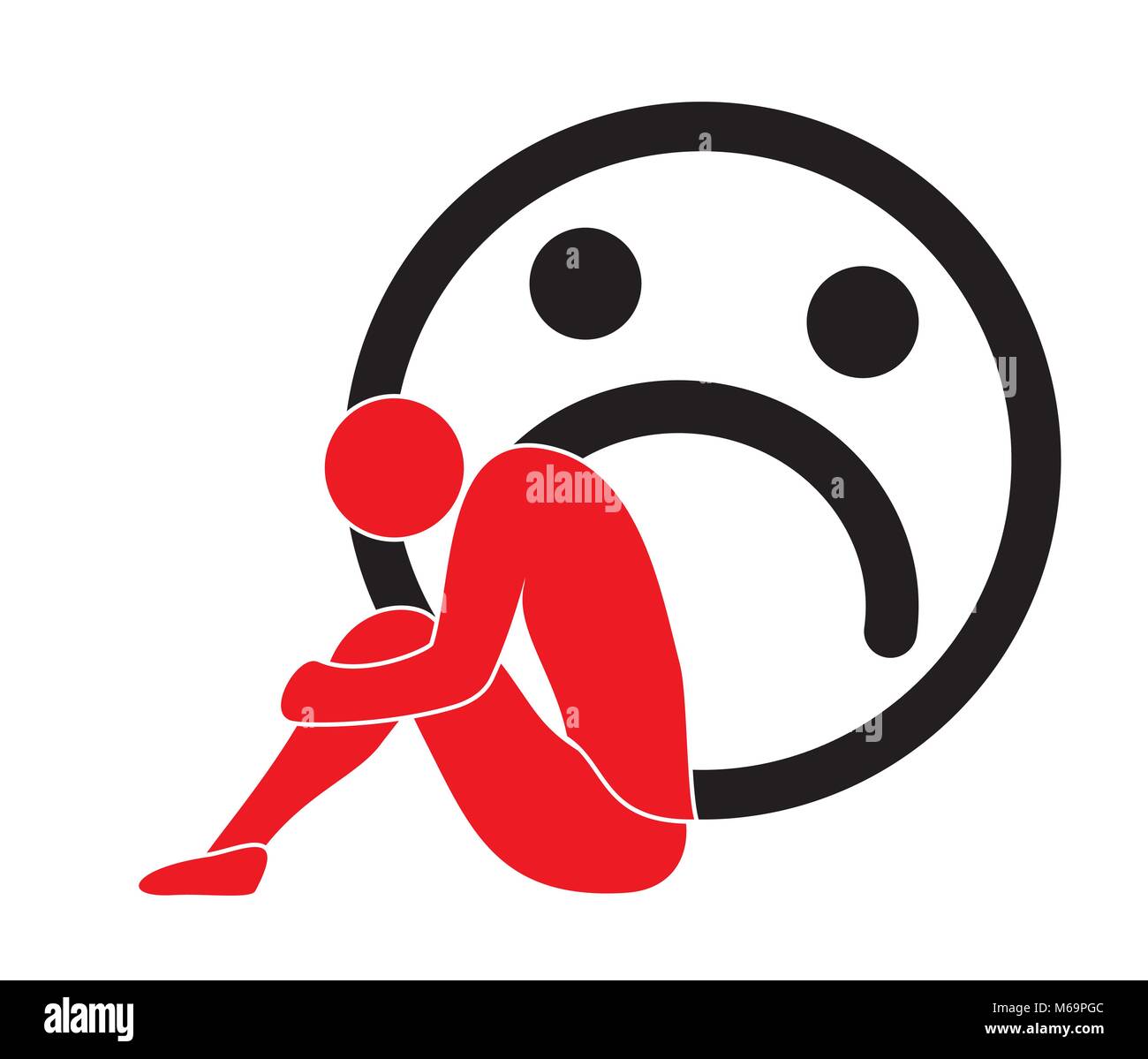 Sadness Depressed Person Feeling Unhappy Stock Vector Art