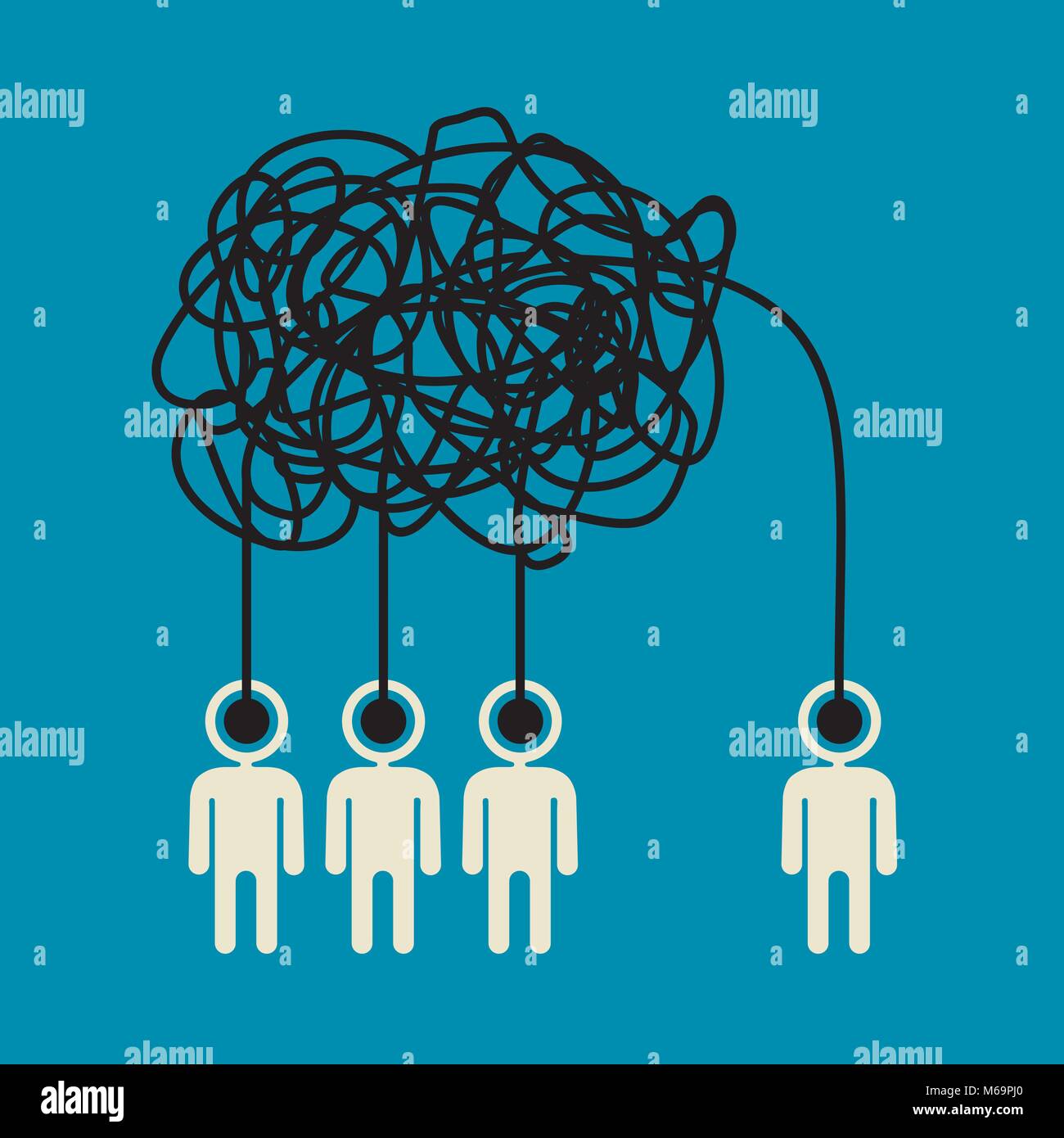 tangled complicated issue discussion Stock Vector