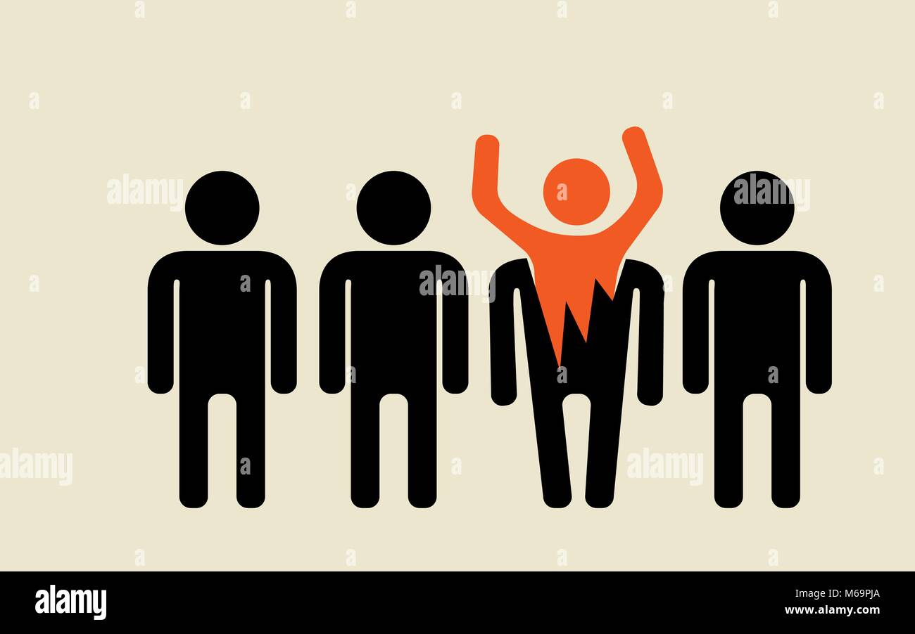 feel free to be different from crowd majority Stock Vector