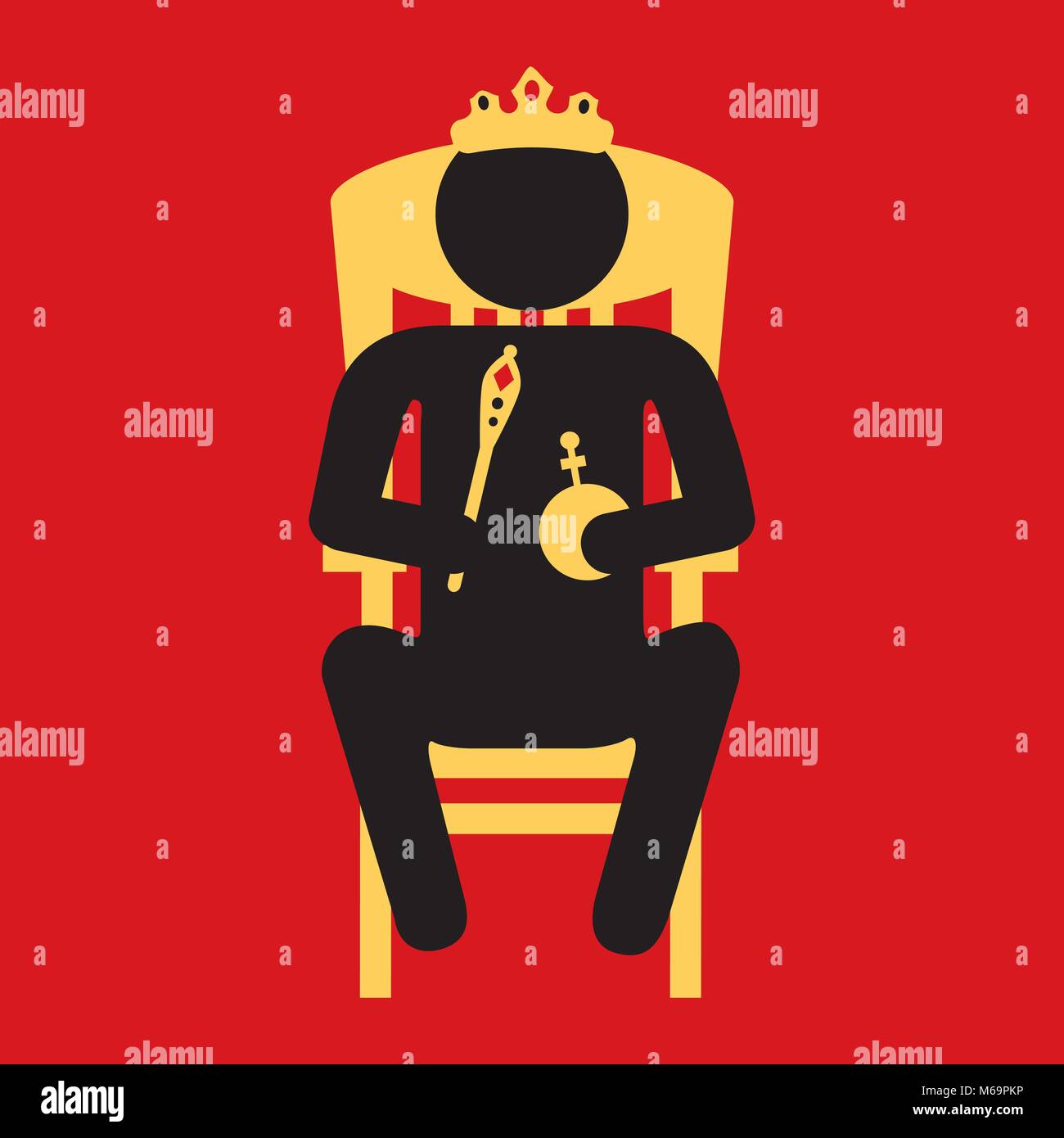 king sitting on the throne Stock Vector