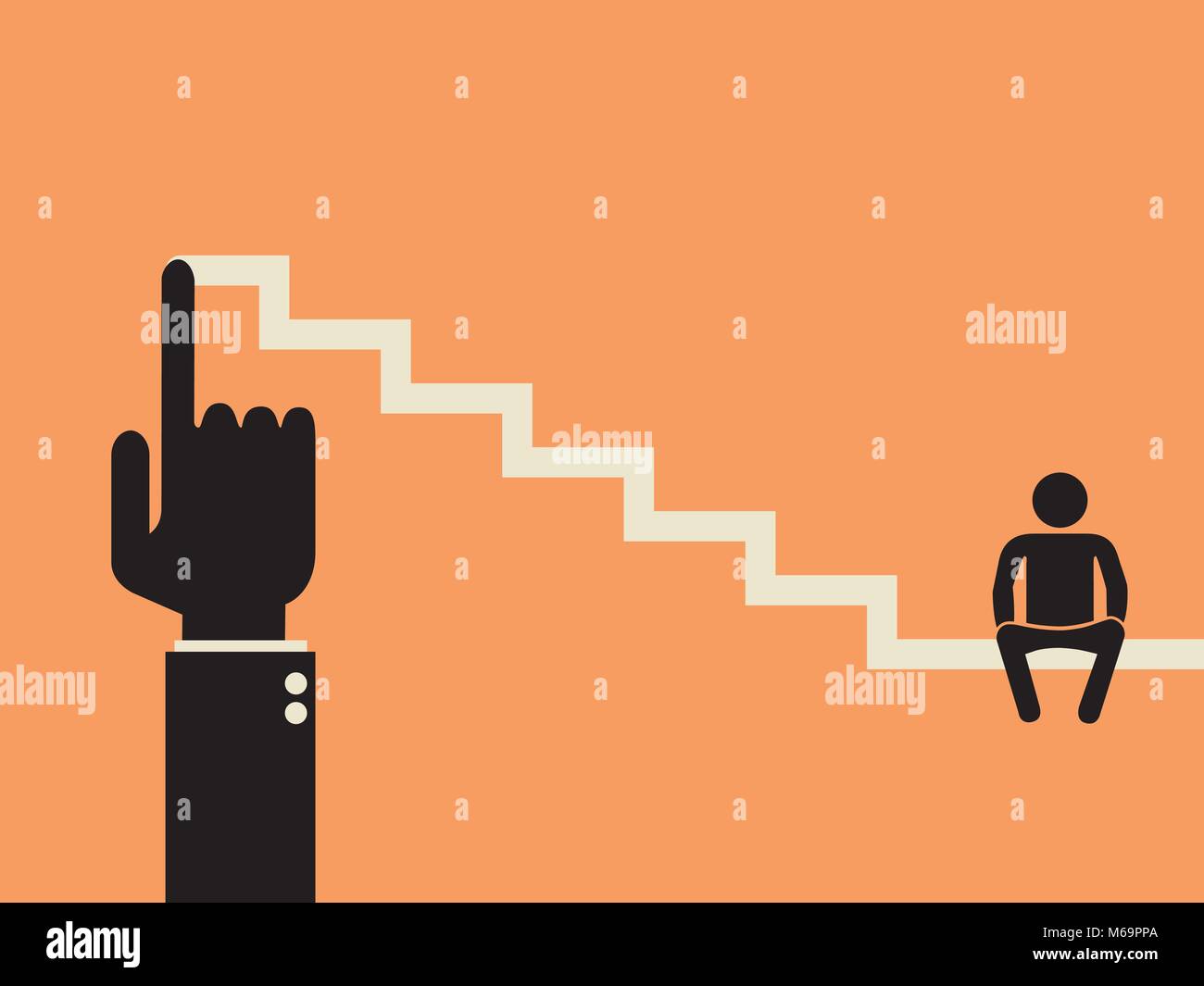 ignoring an opportunity or career growth proposal for idling person Stock Vector