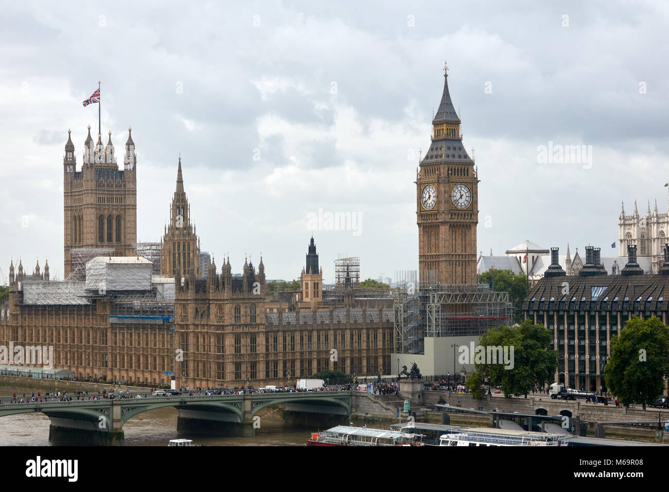 Reconstruction of Big Ben in London in 2017. Stock Photo