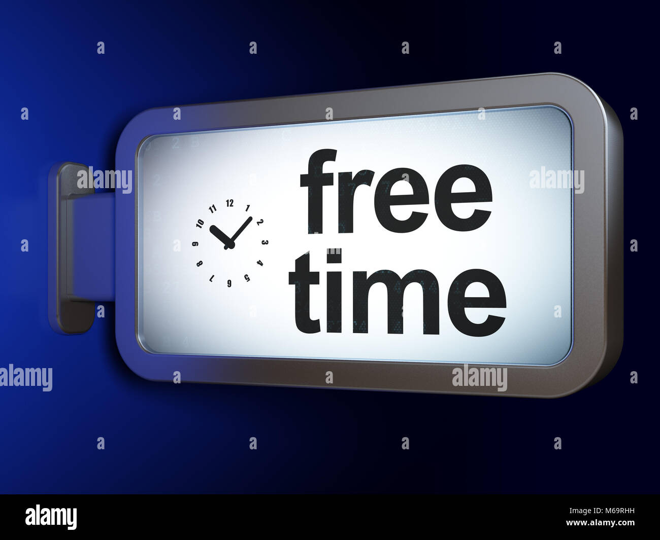 Time concept: Free Time and Clock on billboard background Stock Photo ...
