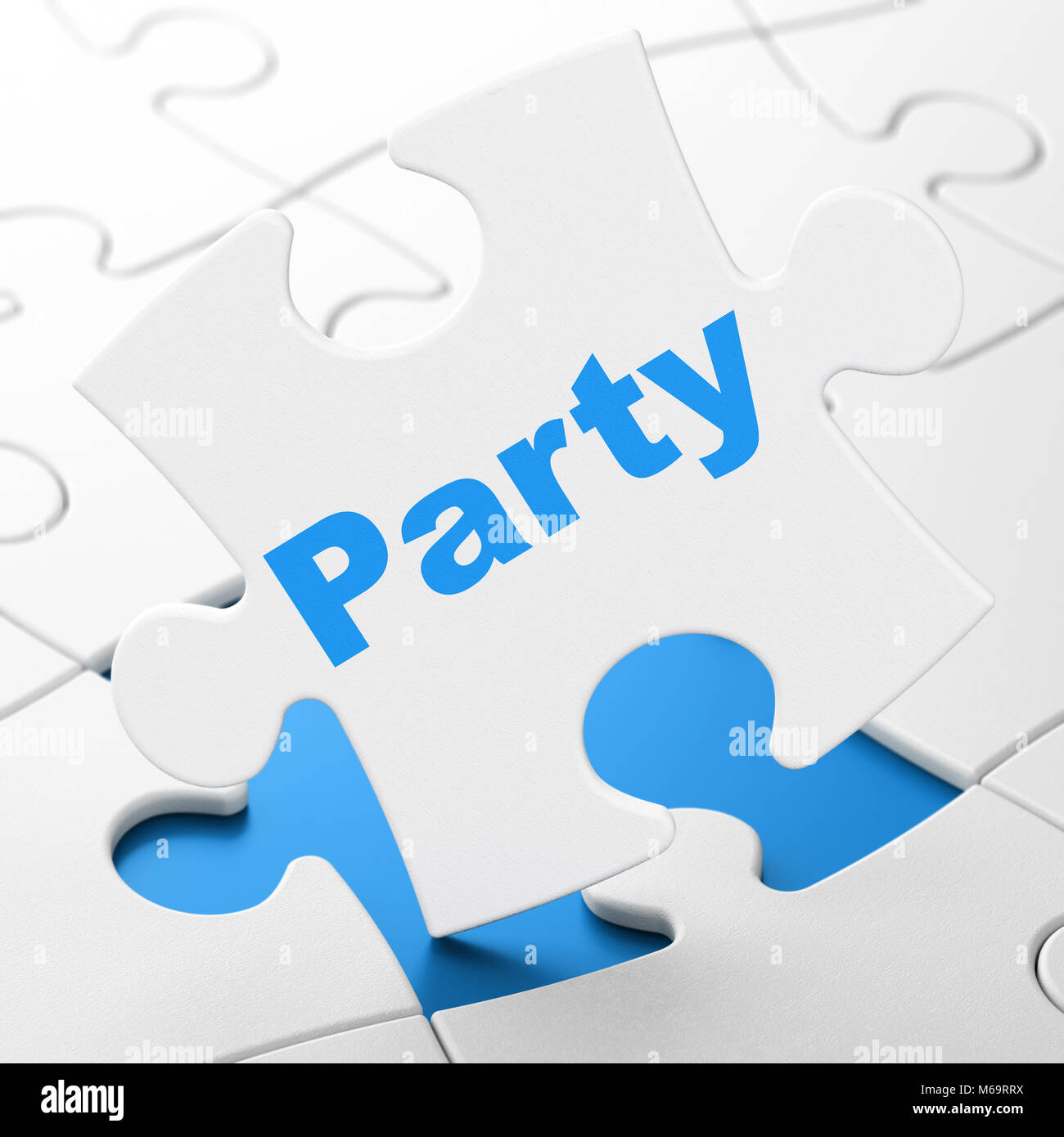 Holiday concept: Party on puzzle background Stock Photo