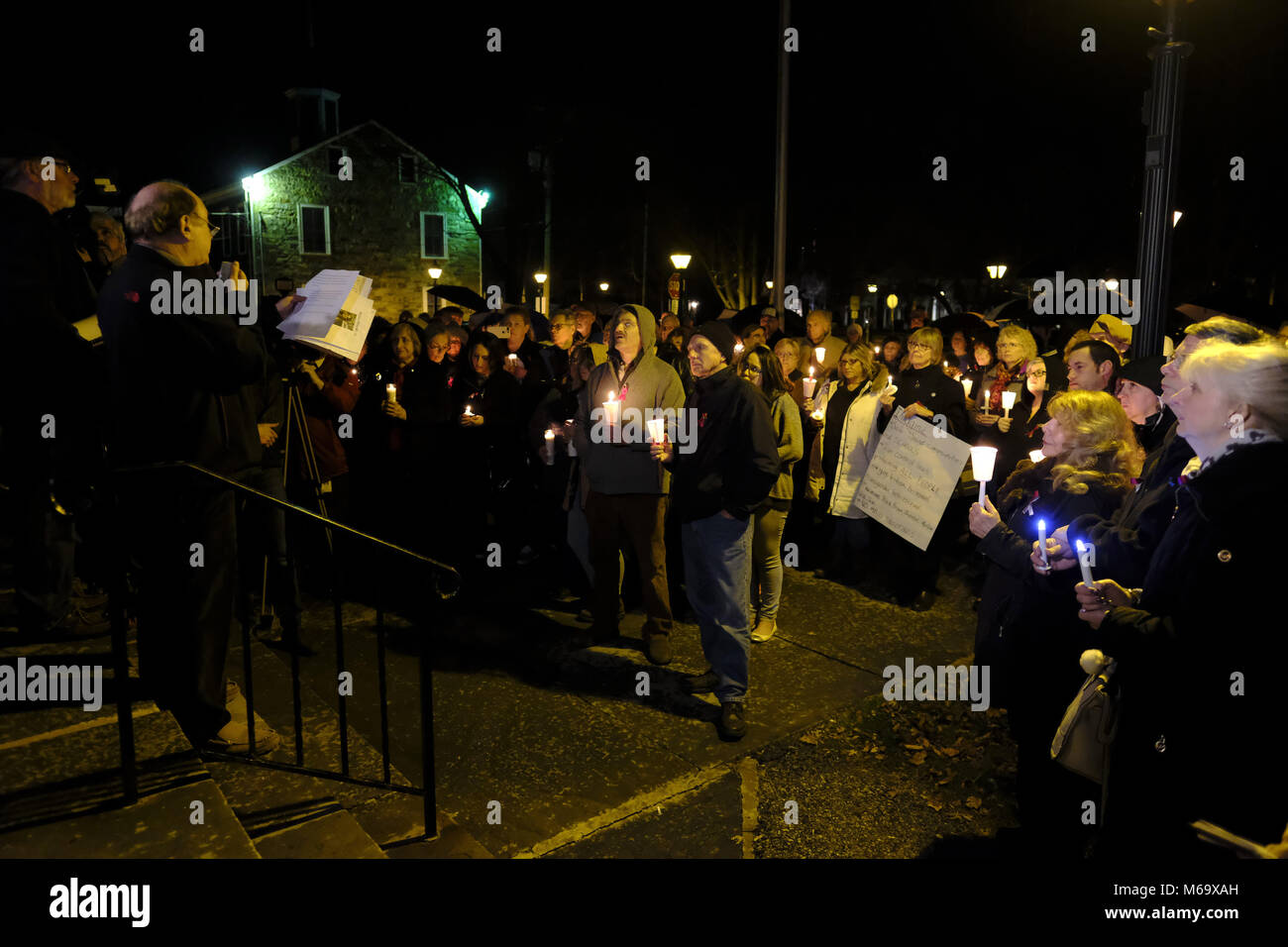 February 28, 2018 - Candlelight Vigil, Milford, PA to honor students that died in school shooting in Parkland Florida Credit: Credit: /ZUMA Wire/Alamy Live News Stock Photo
