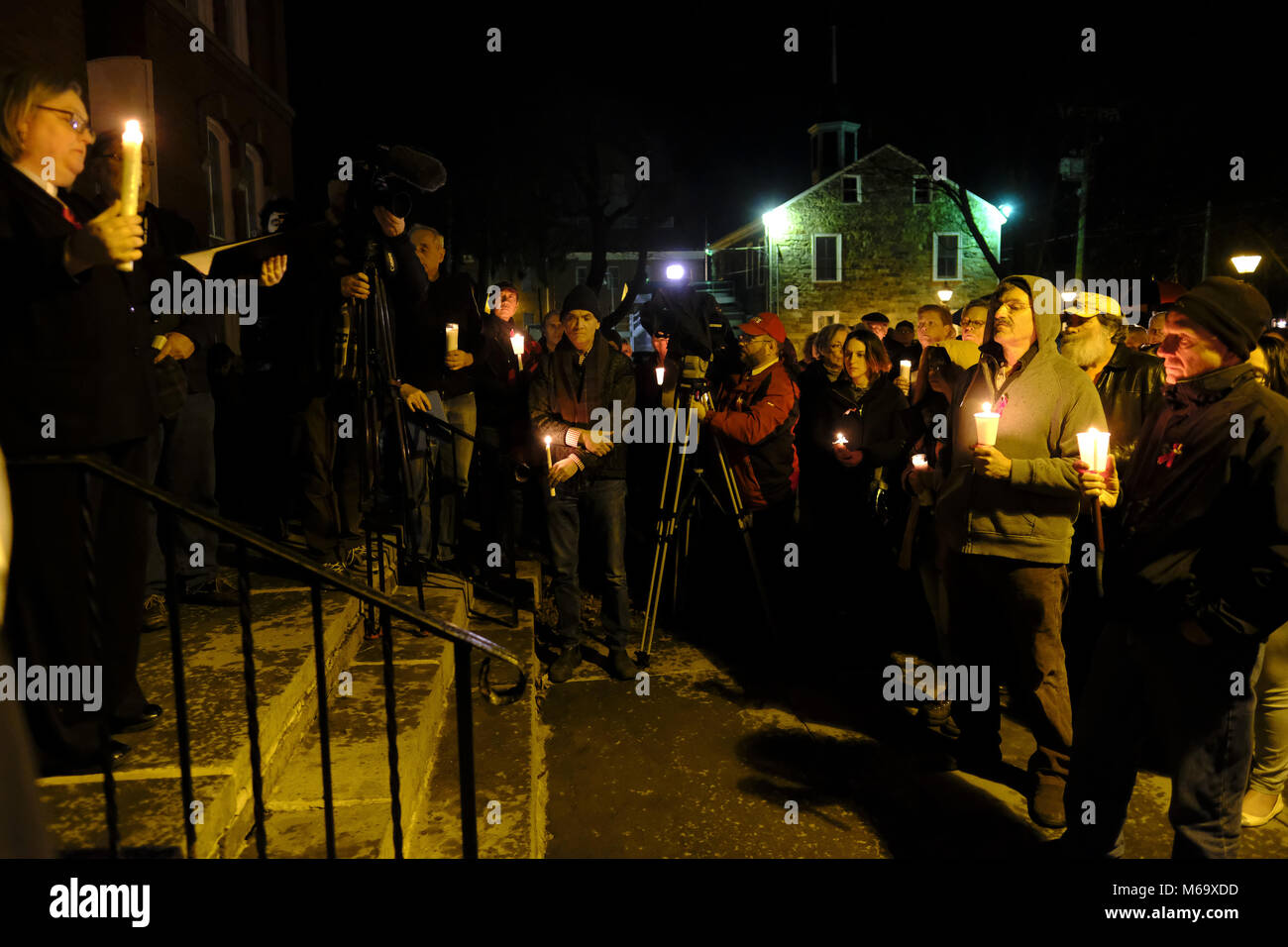February 28, 2018 - Candlelight Vigil, Milford, PA to honor students that died in school shooting in Parkland Florida Credit: Credit: /ZUMA Wire/Alamy Live News Stock Photo