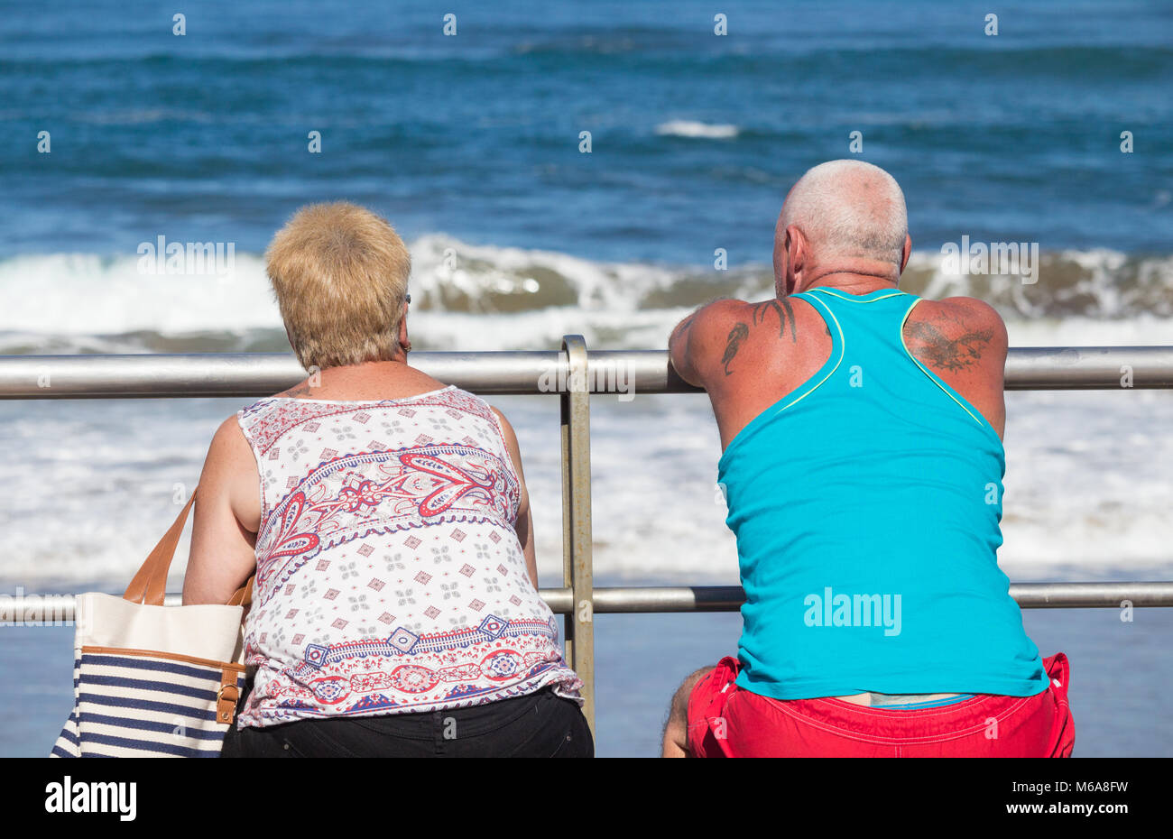 Elderly british couple abroad on holiday hires stock photography and
