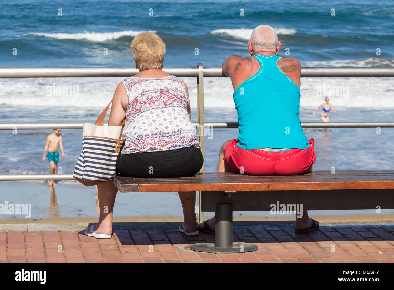 Elderly british couple abroad on holiday hires stock photography and