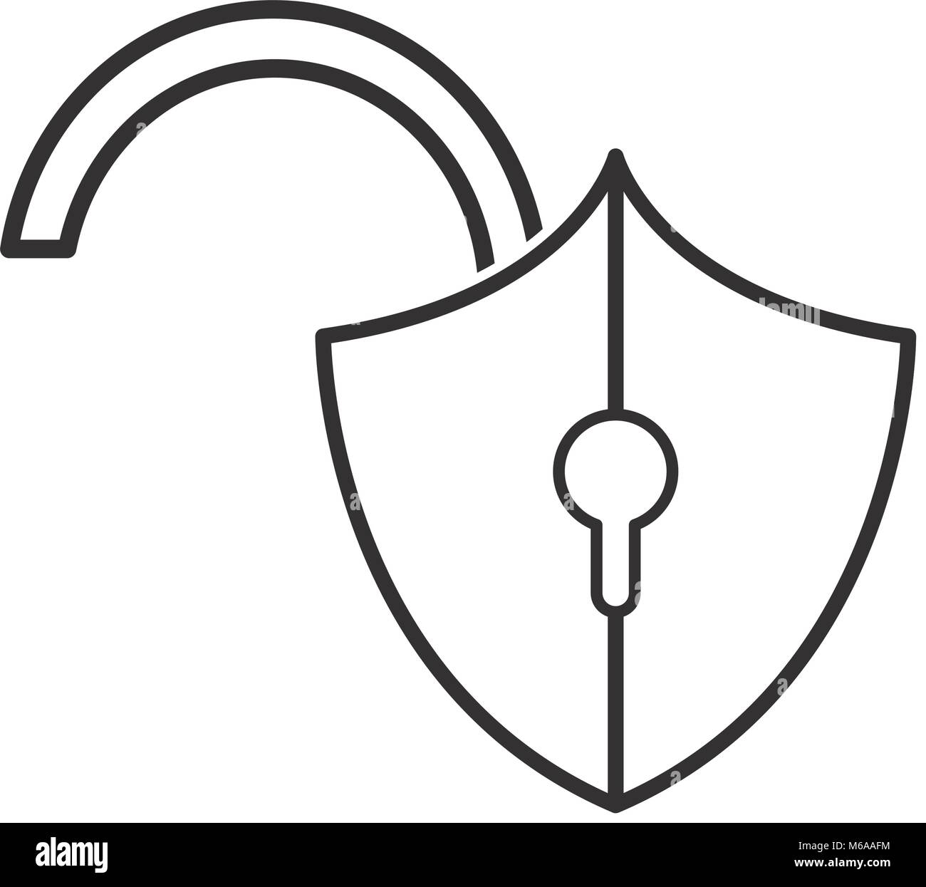 line open padlock shield security protection Stock Vector Image & Art ...