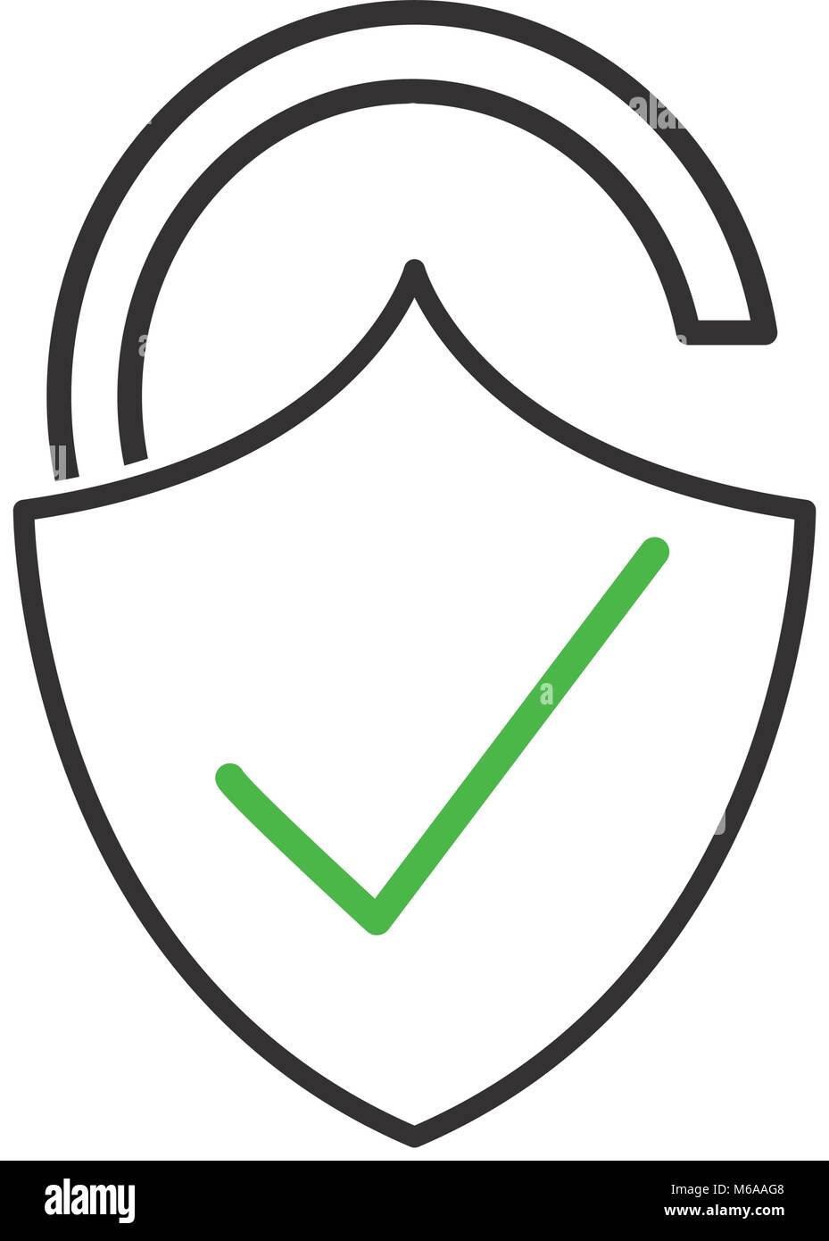 line open padlock shield with good protection Stock Vector Image & Art ...