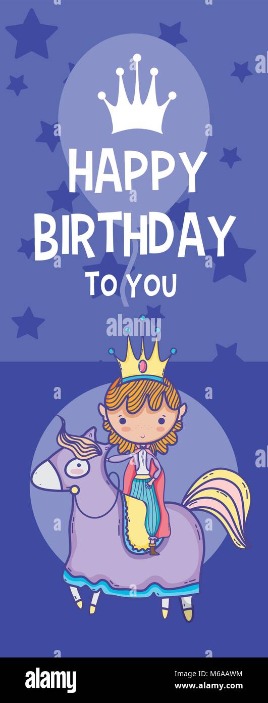 Happy birthday card cute cartoons Stock Vector
