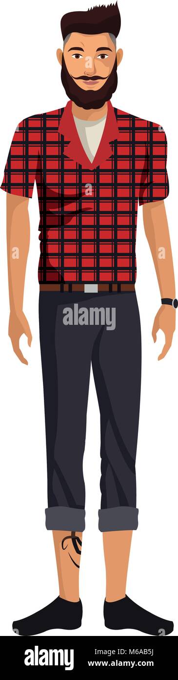 Hipster fashion man cartoon Stock Vector Image & Art - Alamy