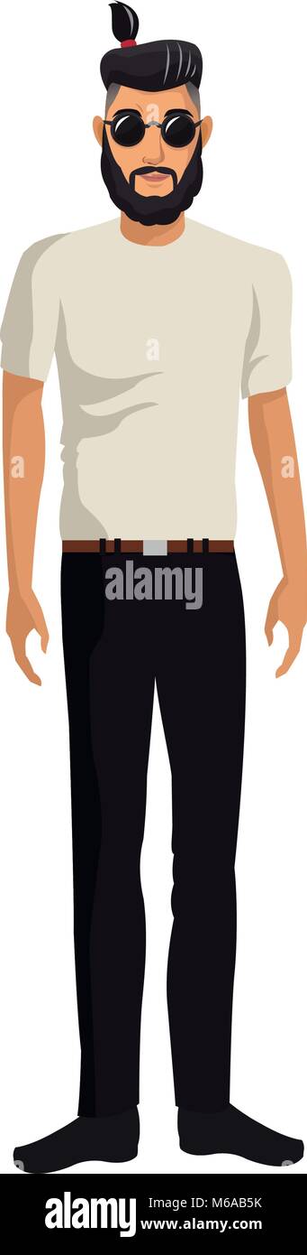 Hipster fashion man cartoon Stock Vector Image & Art - Alamy